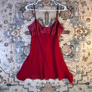 Vintage Victoria’s Secret Red slip dress lingerie babydoll coquette size medium